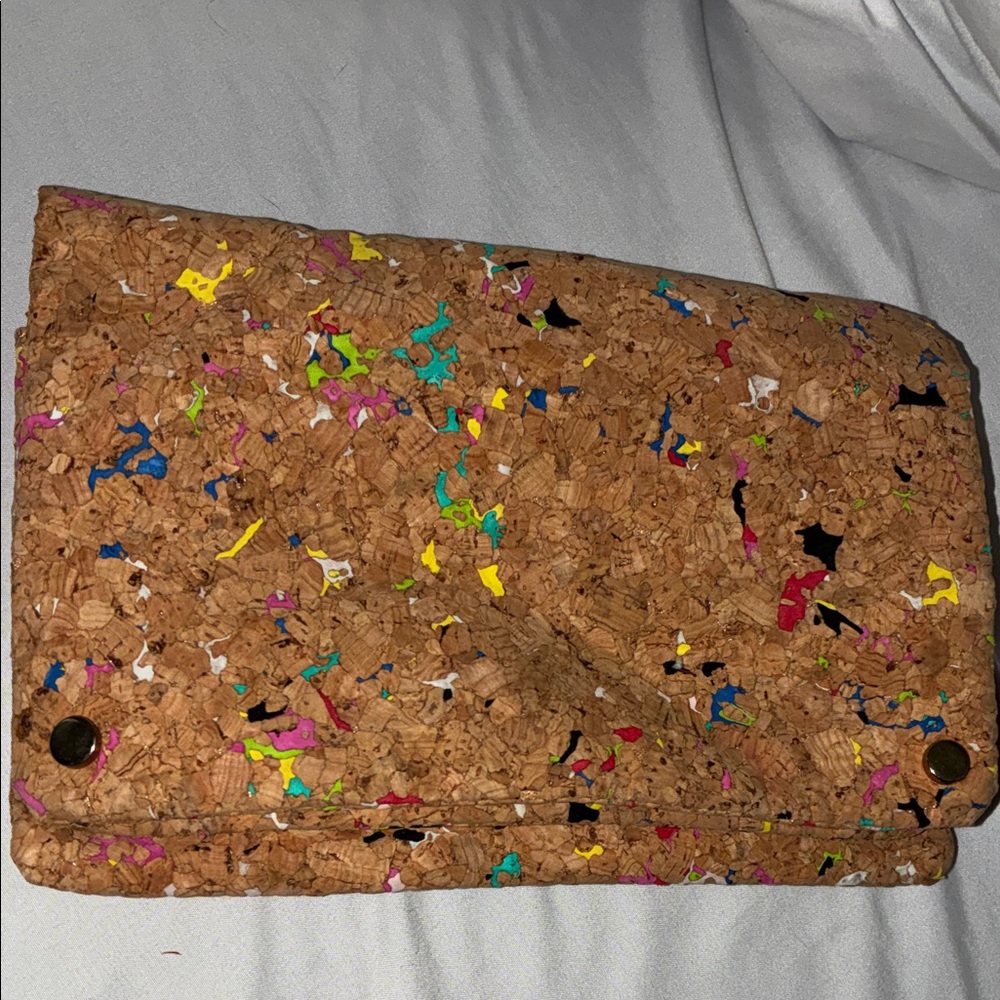 Street Level Multicolor Cork‎ Clutch